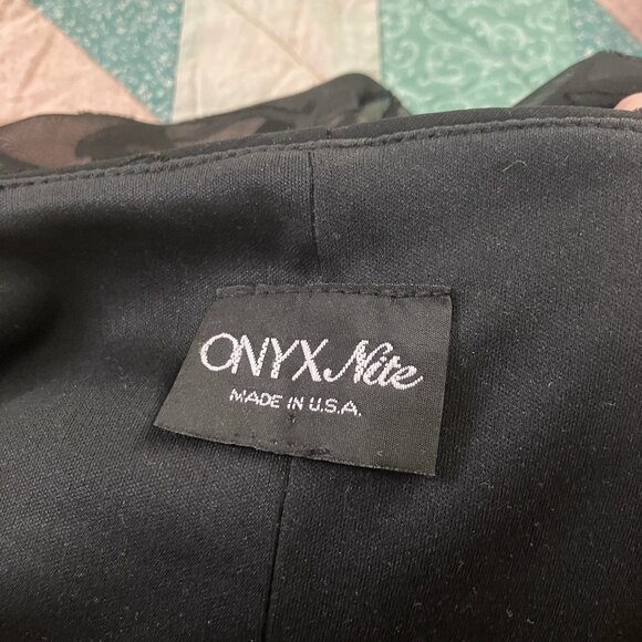 Y2K Onyx Nite Maxi Dress Womens Prom Black Strappy Long 90s Cowl Neck Whimsigoth - Picture 8 of 14